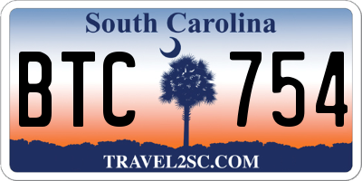 SC license plate BTC754