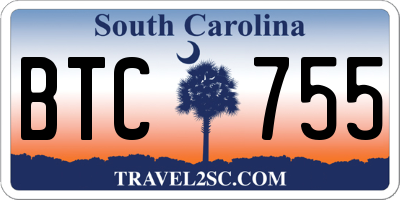 SC license plate BTC755