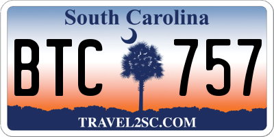 SC license plate BTC757