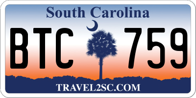 SC license plate BTC759