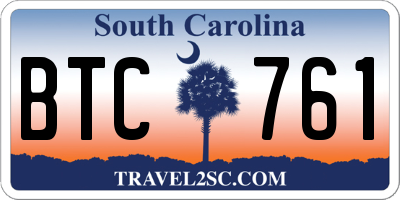 SC license plate BTC761