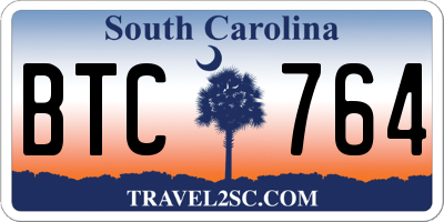 SC license plate BTC764
