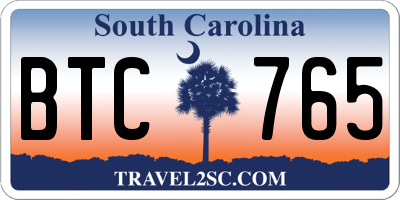 SC license plate BTC765