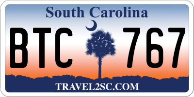 SC license plate BTC767