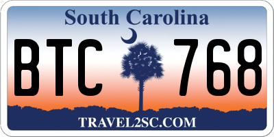 SC license plate BTC768