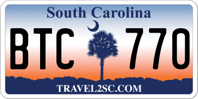 SC license plate BTC770