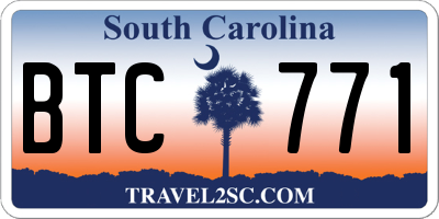 SC license plate BTC771