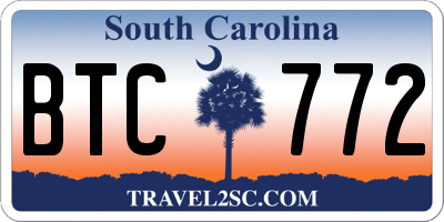 SC license plate BTC772