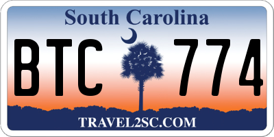 SC license plate BTC774