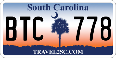 SC license plate BTC778