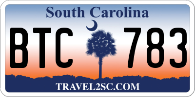 SC license plate BTC783