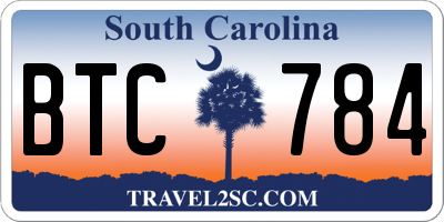 SC license plate BTC784