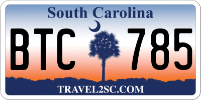 SC license plate BTC785