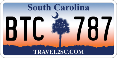 SC license plate BTC787