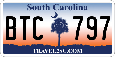 SC license plate BTC797