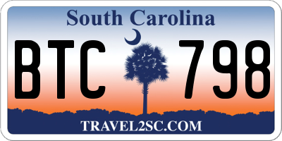 SC license plate BTC798