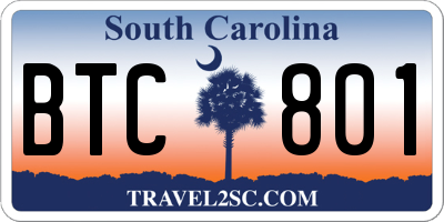 SC license plate BTC801