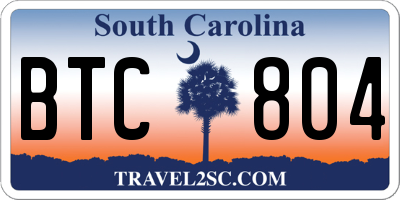 SC license plate BTC804