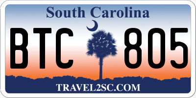 SC license plate BTC805