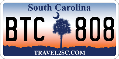 SC license plate BTC808