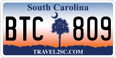 SC license plate BTC809