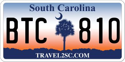 SC license plate BTC810