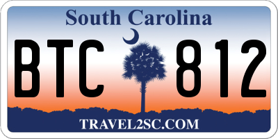 SC license plate BTC812
