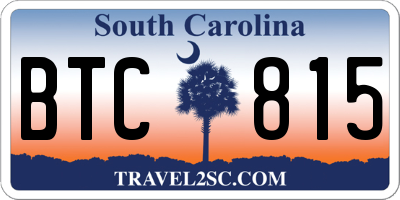 SC license plate BTC815