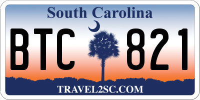 SC license plate BTC821