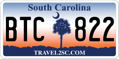 SC license plate BTC822
