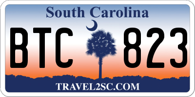 SC license plate BTC823