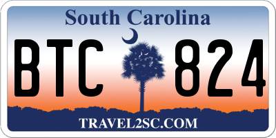 SC license plate BTC824