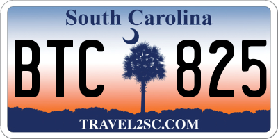 SC license plate BTC825