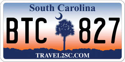 SC license plate BTC827
