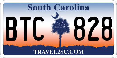 SC license plate BTC828