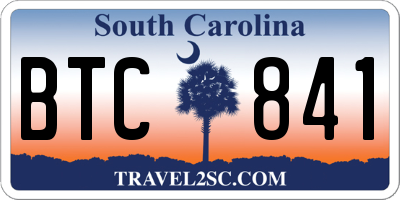 SC license plate BTC841