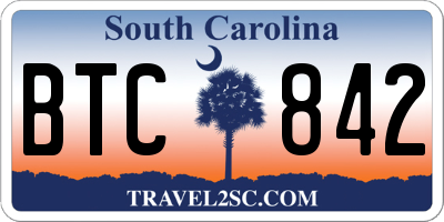 SC license plate BTC842
