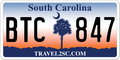 SC license plate BTC847