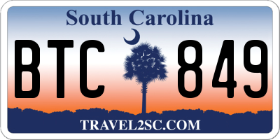 SC license plate BTC849