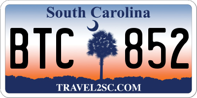 SC license plate BTC852
