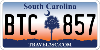 SC license plate BTC857