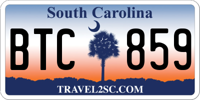 SC license plate BTC859