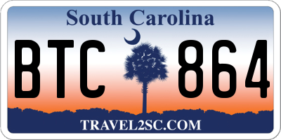 SC license plate BTC864