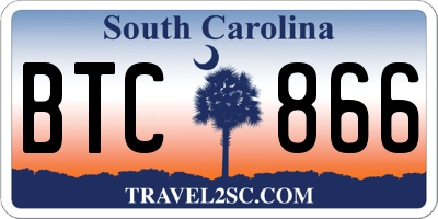 SC license plate BTC866