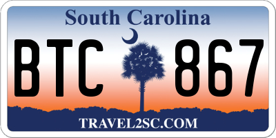 SC license plate BTC867
