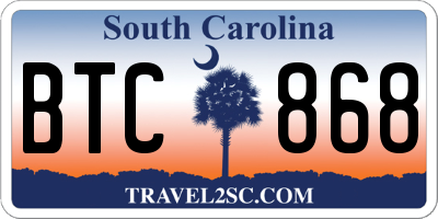 SC license plate BTC868
