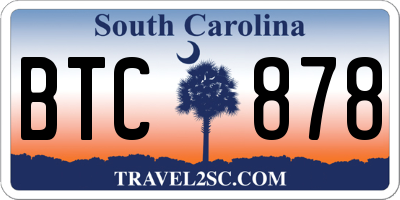 SC license plate BTC878