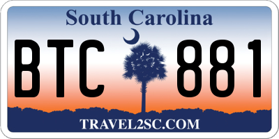 SC license plate BTC881