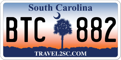 SC license plate BTC882