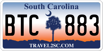 SC license plate BTC883
